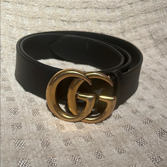 Gucci Accessories - Gucci Black Leather Belt with Gold Buckle